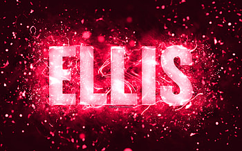 Happy Birtay Ellis, , pink neon lights, Ellis name, creative, Ellis Happy Birtay, Ellis Birtay, popular american female names, with Ellis name, Ellis HD wallpaper