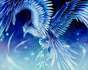 Blue Phonix, blue, wings, bird, fantasy, pretty, phonix, fly, glorious HD wallpaper