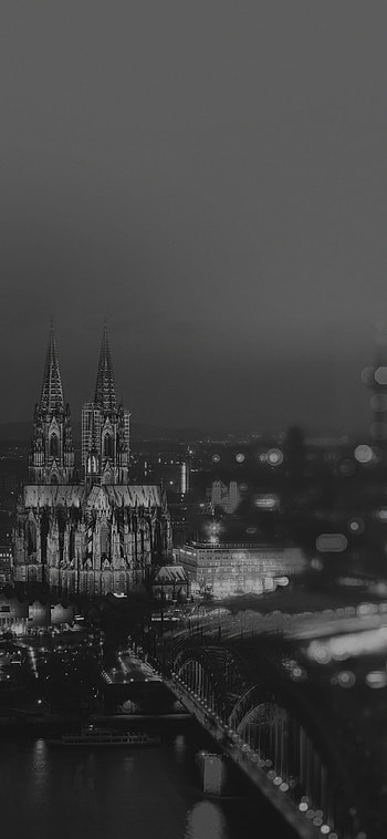 Monochrome, Cologne Cathedral HD phone wallpaper