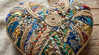 Bedazzled Heart — Jewel-Embroidered HD wallpaper