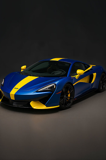 McLaren Blue and Yellow Sportscar , McLaren, sports car HD phone wallpaper