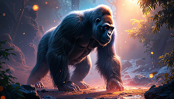 Majestic Gorilla: A Stunning Ultra, gorilla, jungle, Wildlife, nature HD wallpaper