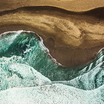 Aerial view, beach, sea HD phone wallpaper