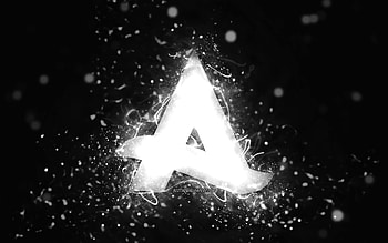 Afrojack white logo, , dutch DJs, white neon lights, creative, black abstract background, Nick van de Wall, Afrojack logo, music stars, Afrojack HD wallpaper