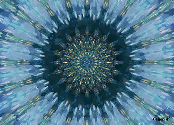 Abstract, winter, blue, by cehenot, painting, pictura, flower, texture HD wallpaper