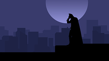 Batman Rooftop Minimal , batman, superheroes, minimalism, minimalist, artist, artwork, digital-art HD wallpaper