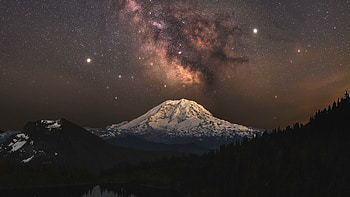 Summit Lake, Milky Way HD wallpaper