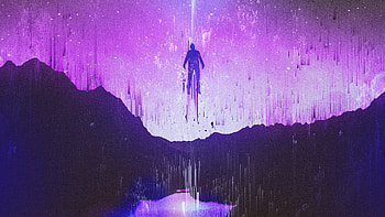 Purple sky dreams, Glitch art masterpiece, U, background HD wallpaper