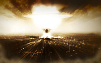 Abstract, Sky, City, Shine, Light, Explosion, Bomb HD wallpaper