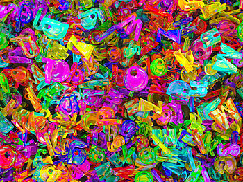 Multicolored, Motley, 3D, Pattern, Volume, Letters HD wallpaper