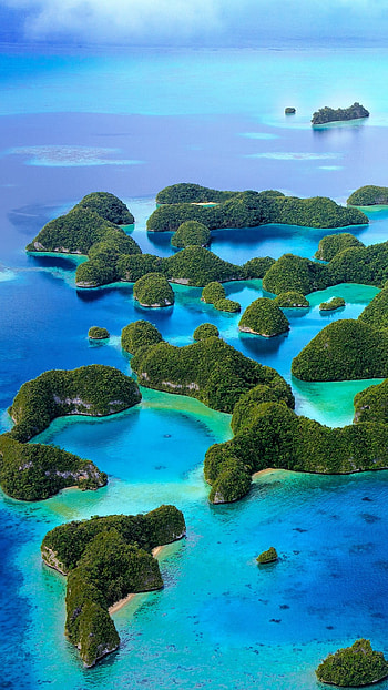 Aerial view of Palau, 70 islands spectacle, Windows 10 spotlight , Natural wonders HD phone wallpaper