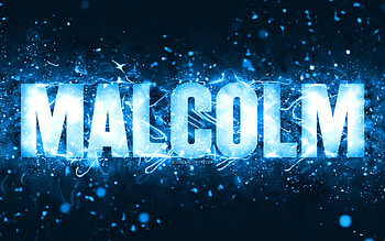Happy Birtay Malcolm, , blue neon lights, Malcolm name, creative, Malcolm Happy Birtay, Malcolm Birtay, popular american male names, with Malcolm name, Malcolm HD wallpaper