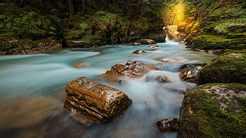 Where the fairies live, interior British Columbia, trees, canada, rocks, sunset, stones HD wallpaper