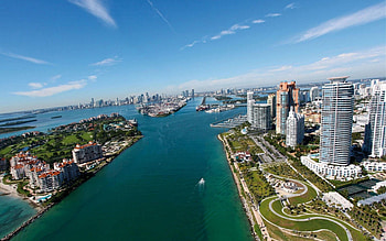 Florida city Miami Beach, , Aerial view HD wallpaper