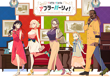 Lycoris Recoil Featuring Mika, Kurumi & Friends in Stylish Elegance, Mika (Lycoris Recoil), Kurumi (Lycoris Recoil), Mizuki Nakahara, Chisato Nishikigi, Takina Inoue, Anime, Lycoris Recoil HD wallpaper