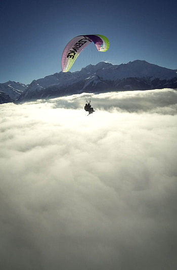 Verbier Summits, Paragliding HD phone wallpaper