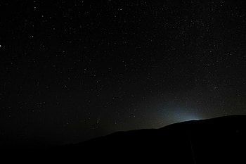 Night, Dark, Shine, Light, Starry Sky, Hill HD wallpaper