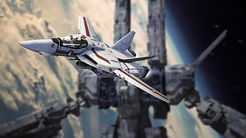 Rick and the SDF1 in space, valkyrie, macross, robotech, veritech HD wallpaper