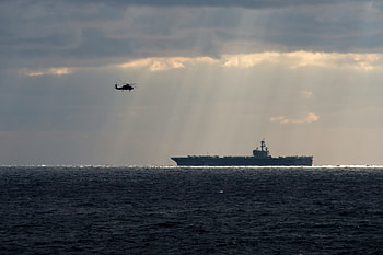 Ship, Uss George H W Bush (Cvn 77), Military, Aircraft Carrier, Helicopter, Navy, Sunbeam, Vehicle, Warship, Warships HD wallpaper