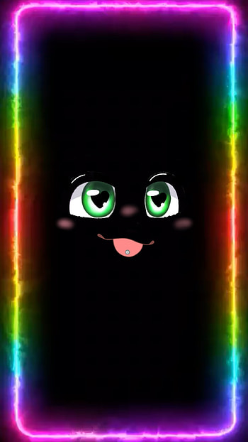Happy Face, rainbow, black HD phone wallpaper