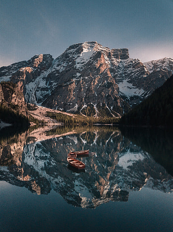 Landscape, Nature, Mountains, Boats, Lake, Reflection HD phone wallpaper