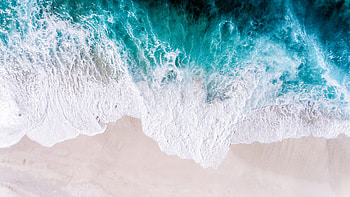 Nature, Sand, View From Above, Shore, Bank, Ocean, Foam, Surf, Wave HD wallpaper