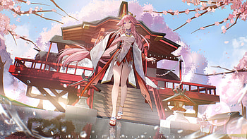 Yae Miko Guuji Genshin Impact HD wallpaper