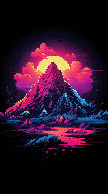 Colorful Dark Mountain, colorful, black, nature, mountain HD phone wallpaper
