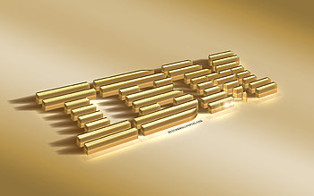 IBM gold 3d logo, IBM 3d metal logo, IBM, gold background, IBM emblem, IBM logo, gold art HD wallpaper