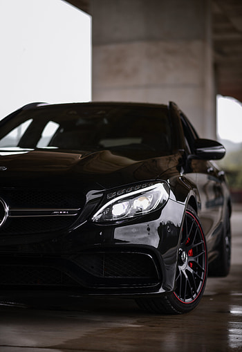 Cars, Car, Front View, Machine, Mercedes, Mercedes-Benz C63S Amg HD phone wallpaper