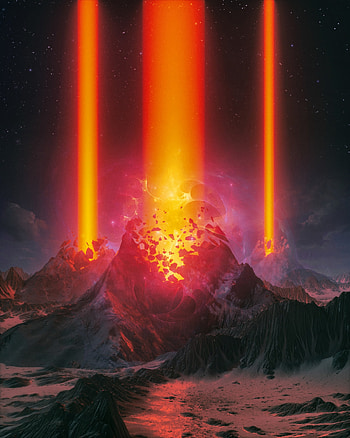 Fantasy, volcano, eruption HD phone wallpaper