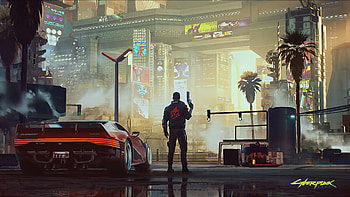 Game art, Cyberpunk 207, video game, man with gun HD wallpaper