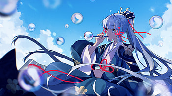 Kamisato Ayaka Blue Sky Background Genshin Impact HD wallpaper