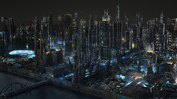 Future city architecture, Futuristic skyscrapers, Urban travel destinations, Illuminated skyline HD wallpaper