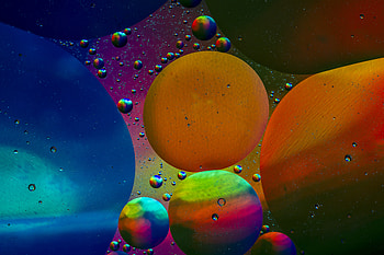Abstract, Water, Bubbles, Multicolored, Motley HD wallpaper