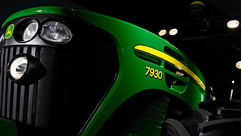 John Deere 7930, construction, graphy, farm, agriculture, john deere, hop, green, yellow, machine, tractor HD wallpaper