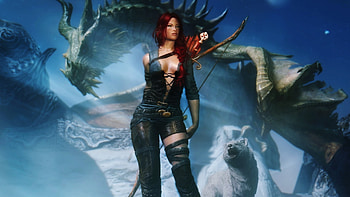 The Elder Scrolls V: Skyrim, Dragon, Wolf. Until Dawn ... HD wallpaper