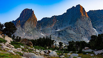 The Winds, Wyoming, peaks, landscape, trees, sky, rocks, usa HD wallpaper
