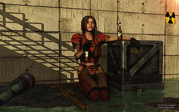 Addicted, stairwell, bottle, woman HD wallpaper