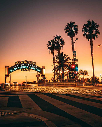 Santa Monica 727, afterglow, Southern California, Sunrise HD phone wallpaper