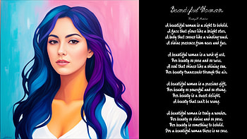 Retro Style Beautiful Woman and Poem, retro, oil painting, portrait, female HD wallpaper