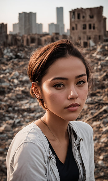 Beautiful Girl, AI Art, portrait, city HD phone wallpaper