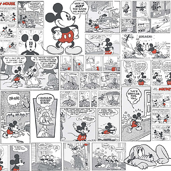 Mickey Mouse Comic Strip Vintage, Black and White Comic HD phone wallpaper