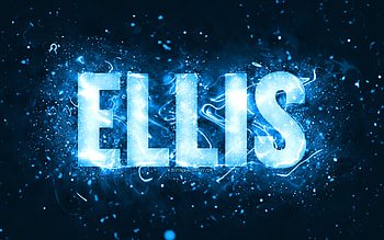 Happy Birtay Ellis, , blue neon lights, Ellis name, creative, Ellis Happy Birtay, Ellis Birtay, popular american male names, with Ellis name, Ellis HD wallpaper