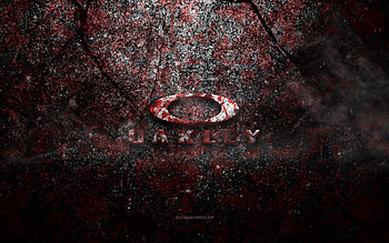 Oakley logo, grudge art, Oakley groan logo, red groan texture, Oakley, grunt groan texture, Oakley emblems, Oakley 3d logo HD wallpaper