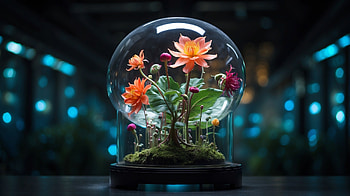 Flowers in a bowl, bowl, plant, glow, nature HD wallpaper