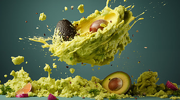 Fresh Guacamole Explosion, food, guacamole, avocado, food graphy, splash HD wallpaper