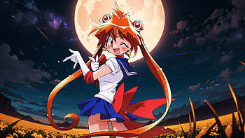 Moonlit Mage Lina: Slayers × Sailor Moon, Anime, slayers, Lina Inverse, Sailor Moon HD wallpaper