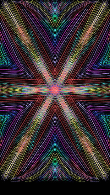 Colorful Fractal, colors, star, design, Abstract, fractal HD phone wallpaper