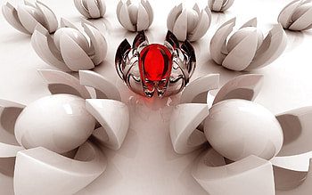 Flowers, 3D, Form, Glass, Metal, Balls HD wallpaper